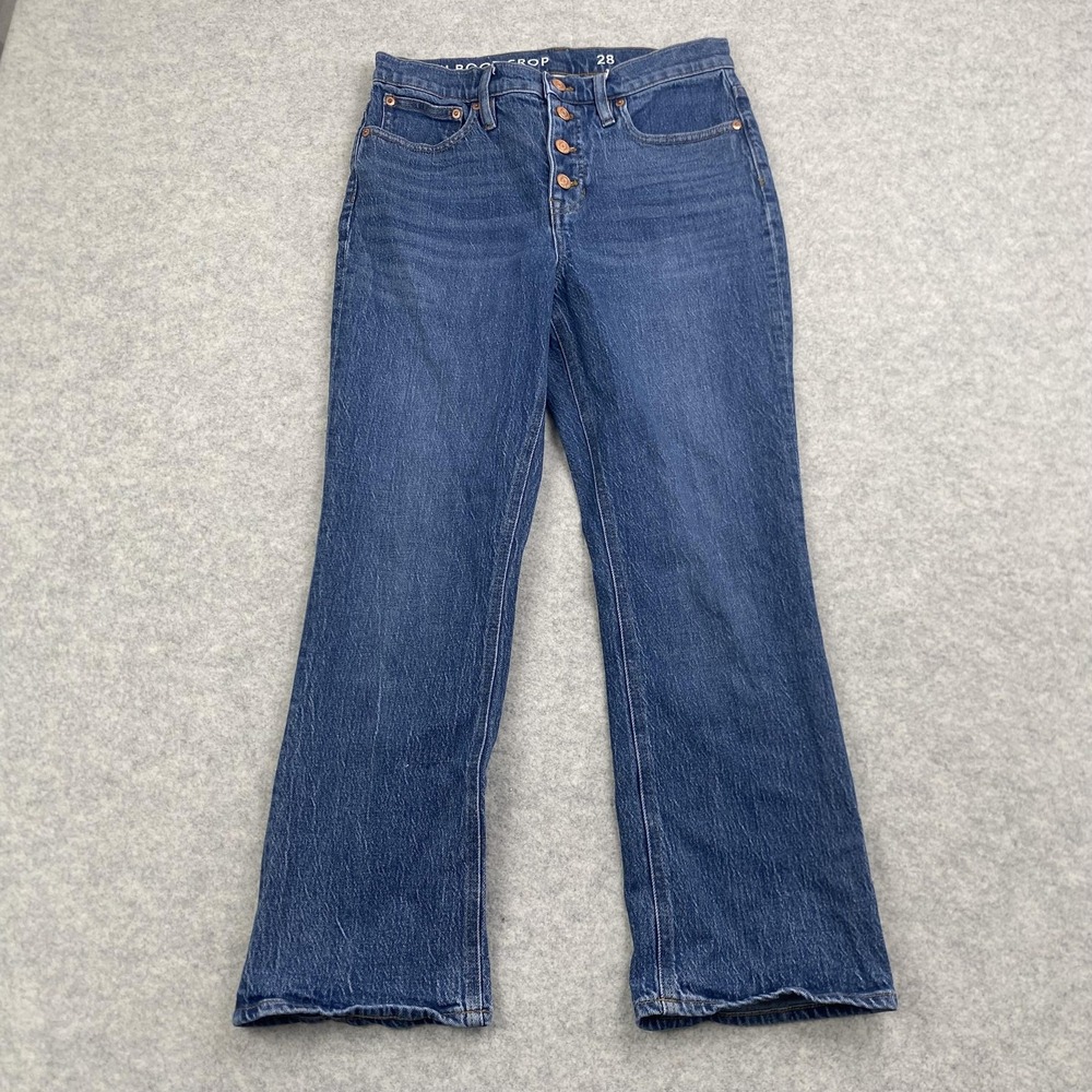 J.Crew Demi Boot Crop Jeans Womens 28 (28x25) Blue High Rise Stretch